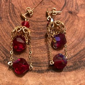 Vintage gold and maroon crystals